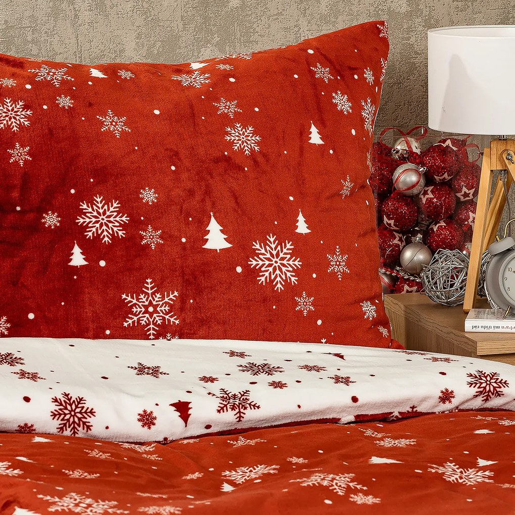 4Home Pościel mikroflanela Happy winter, 140 x 220 cm, 70 x 90 cm