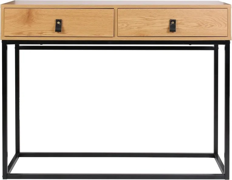 Konsola z dwoma szufladami Abbot w stylu loft