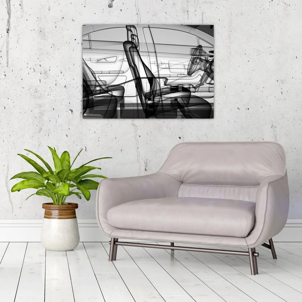 Obraz na szkle - Model samochodu 3D (70x50 cm)