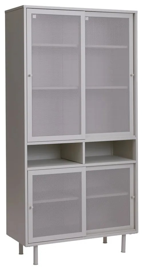 Szara metalowa szafka z drzwiami przesuwnymi 90x180x40 cm Veep – Unique Furniture