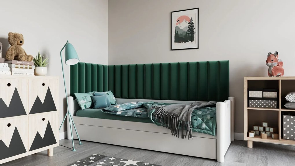 Zestaw 20 paneli tapicerowanych QUADRATTA 210x90x60 zielony ELTAP