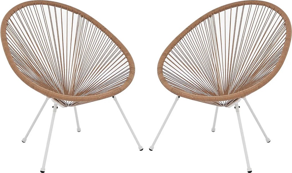 Zestaw 2 foteli ogrodowych z plecionych włókien żywicznych - Jasny naturalny - ALIOS III od MYLIA