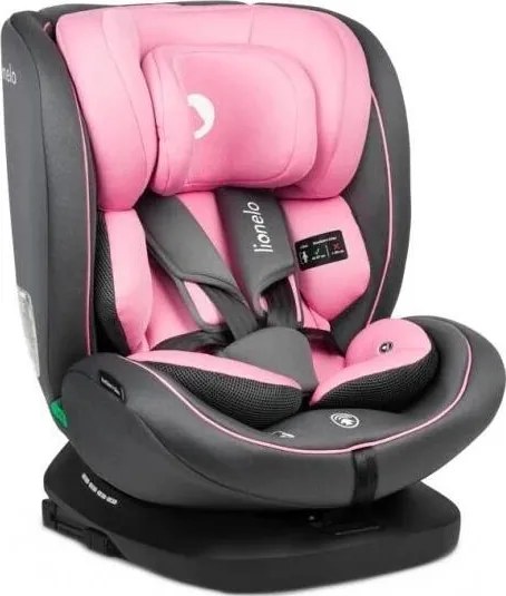 Lionelo - Fotelik samochodowy BASTIAAN i-Size 40-150 cm szary/różowy