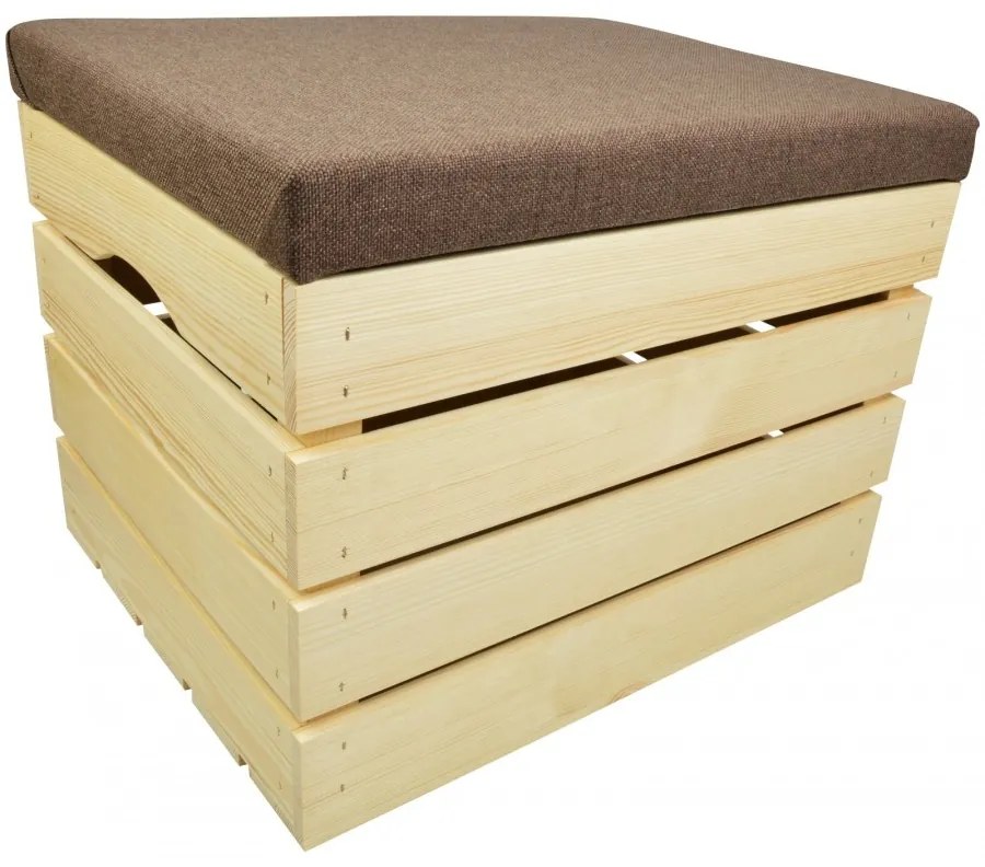 Pufa kufer skrzynia drewniana sosnowa siedzisko 50cm naturalna