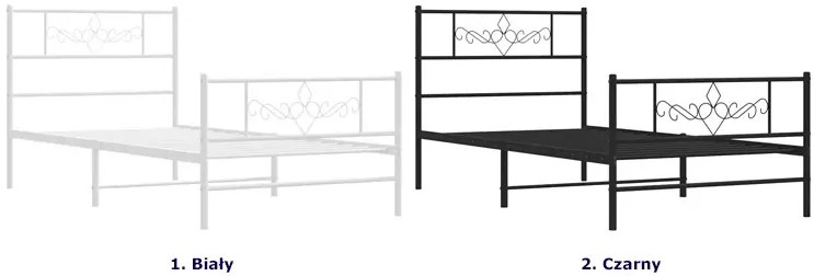 Rustykalne białe łóżko z metalu 90x200 cm - Radina