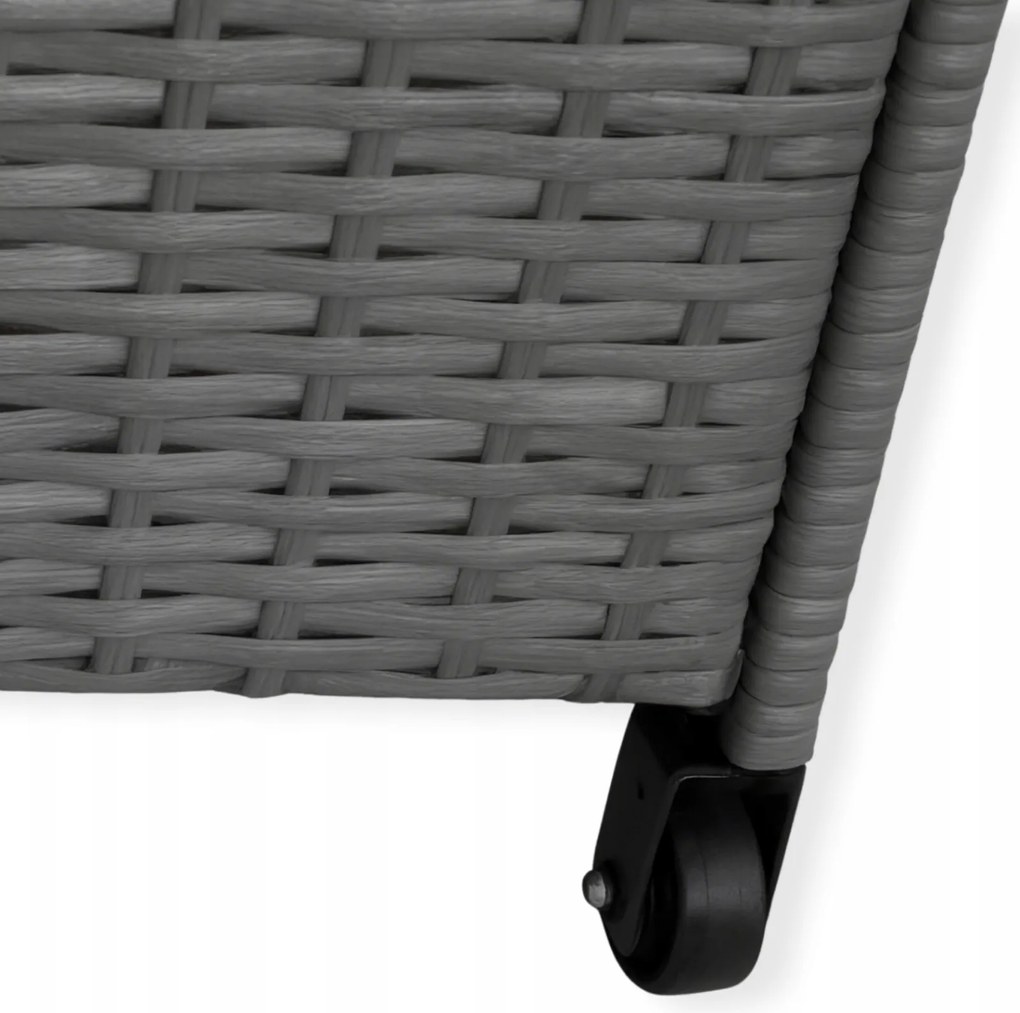 Skrzynia ogrodowa na poduszki z technorattanu XL-SD-S, 75x70x65 cm, jasny brąz