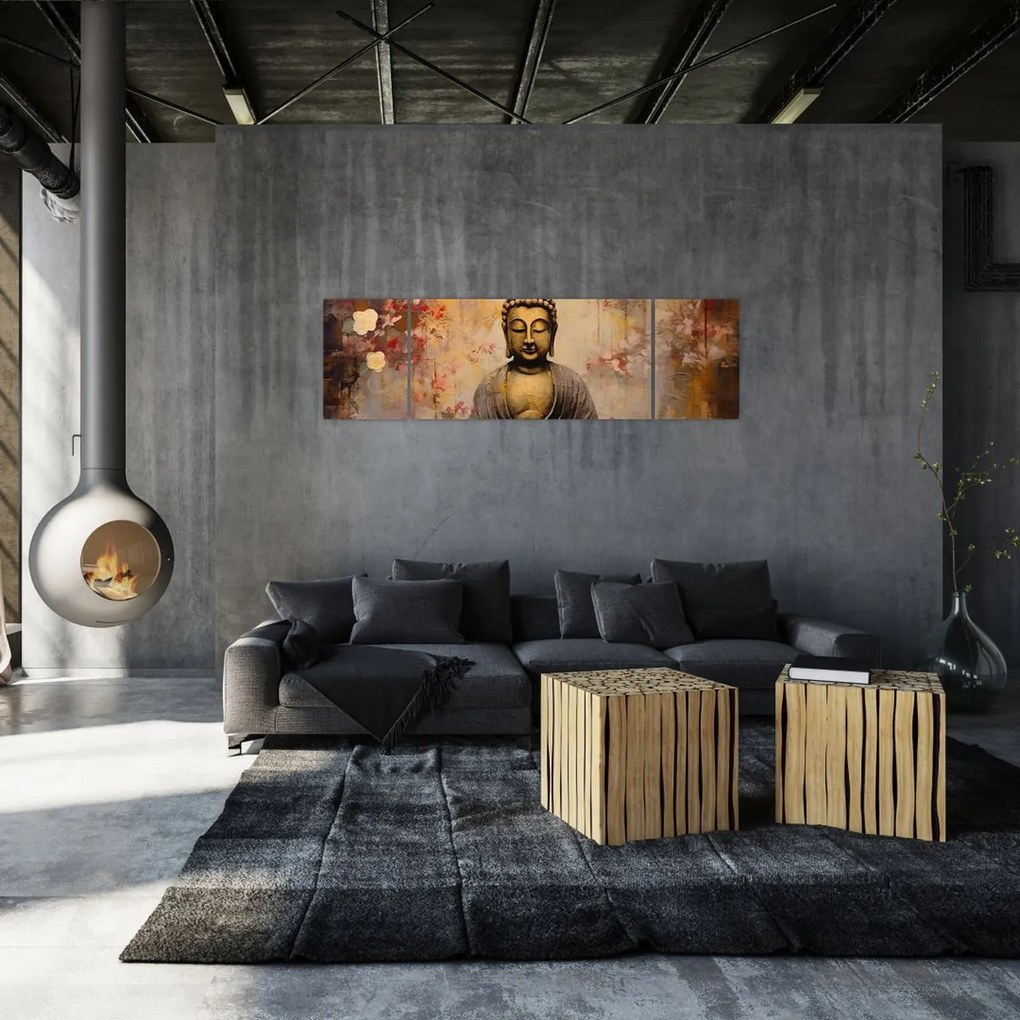 Obraz - Budda, malarstwo (170x50 cm)