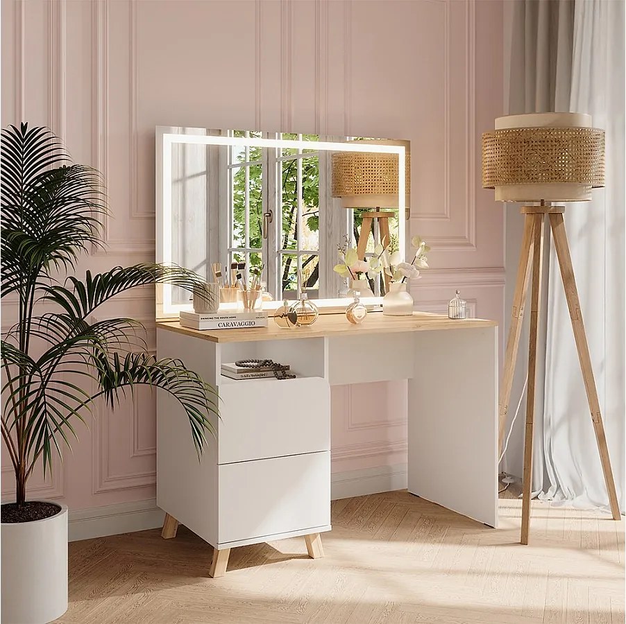 Stół toaletowy biały/artystyczny 110x55x75 karen