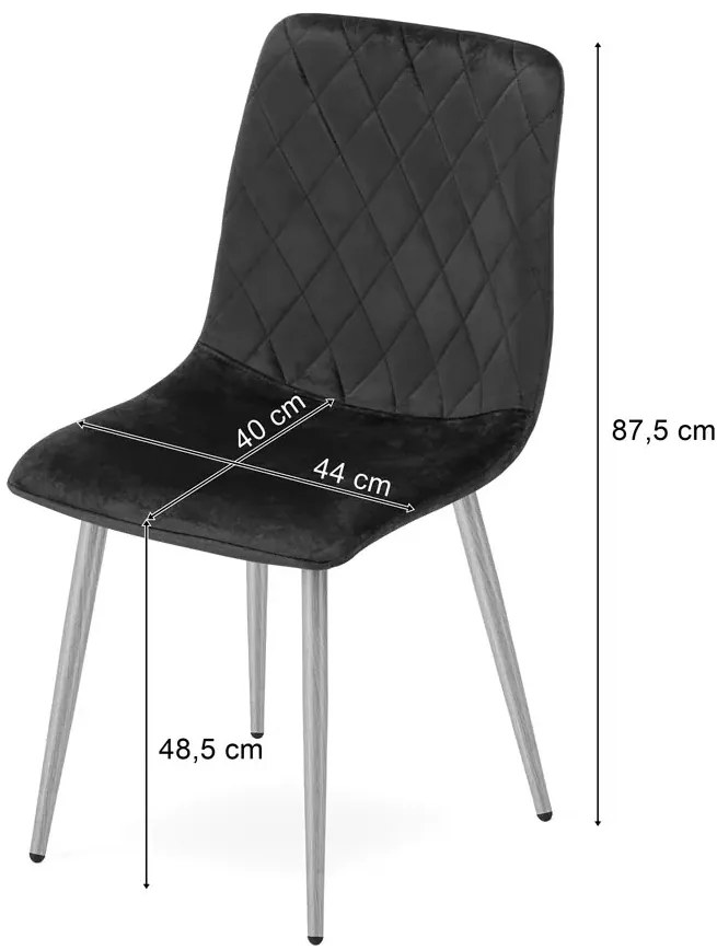Komplet różowych krzeseł z czarnymi nogami M2-B09