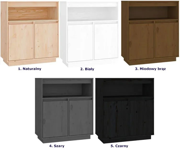 Drewniana szafka dwudrzwiowa z półką miodowy brąz H5-B71