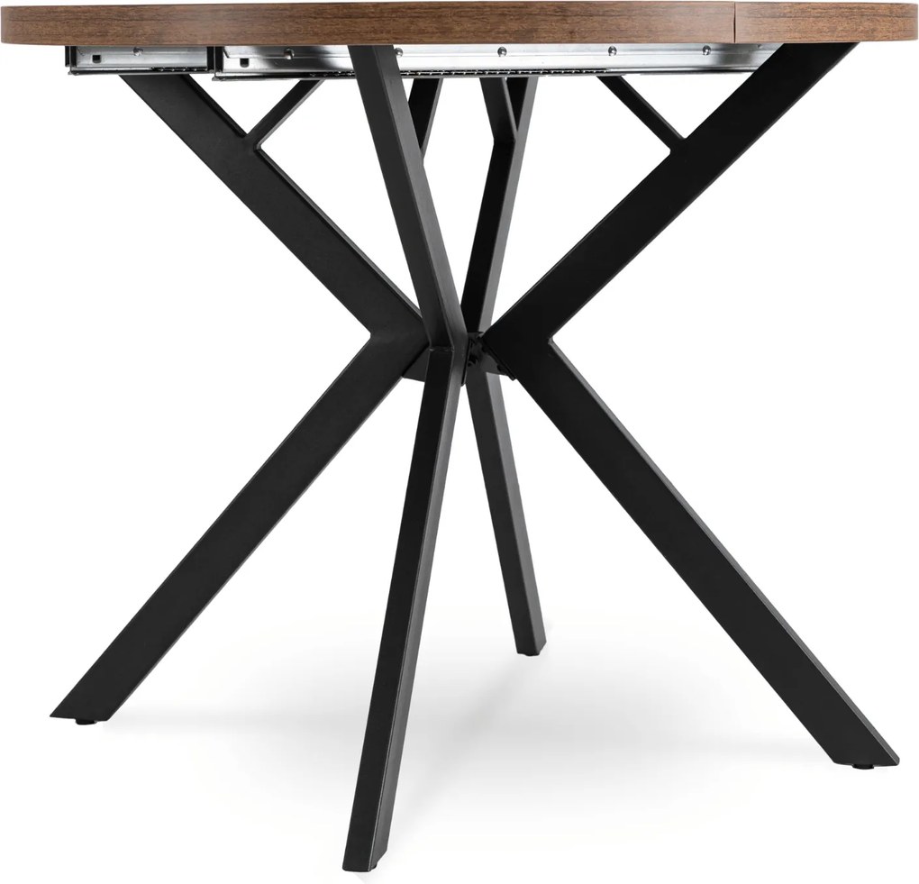 Stół rozkładany w stylu industrialnym Lugo 90-190 cm, dąb rustykalny/czarny