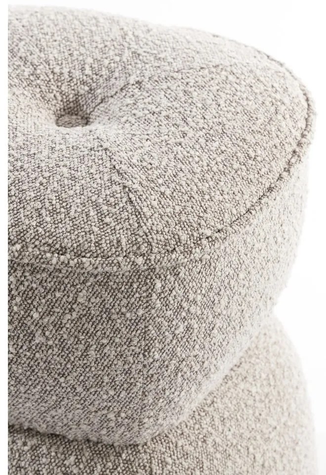 Beżowy puf z materiału bouclé Leyla – Light &amp; Living