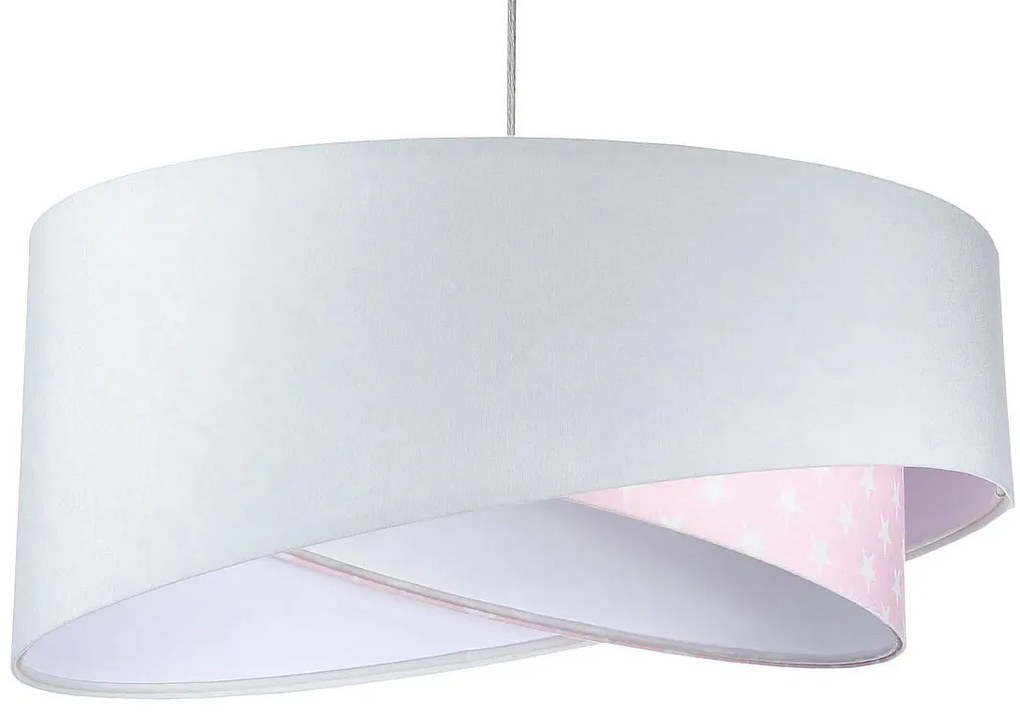 Biało-różowa lampa wisząca z wzorem L0-N50