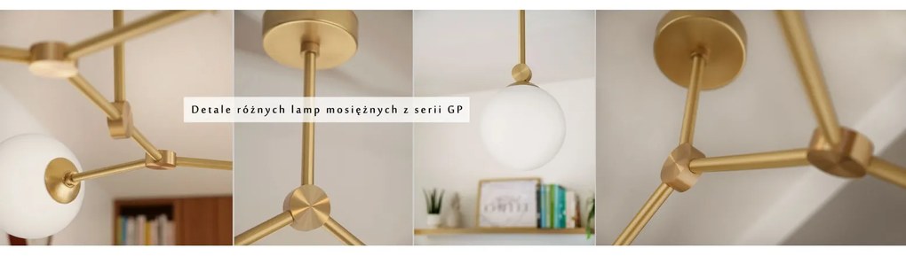 Krótka nowoczesna lampa mosiężna 3 kule GP-S3K
