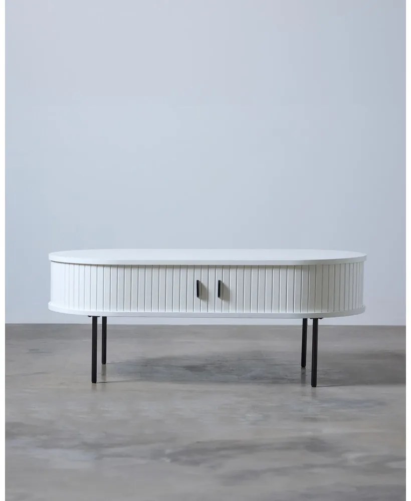 Biały stolik w dekorze dębu 60x120 cm Nola – Unique Furniture