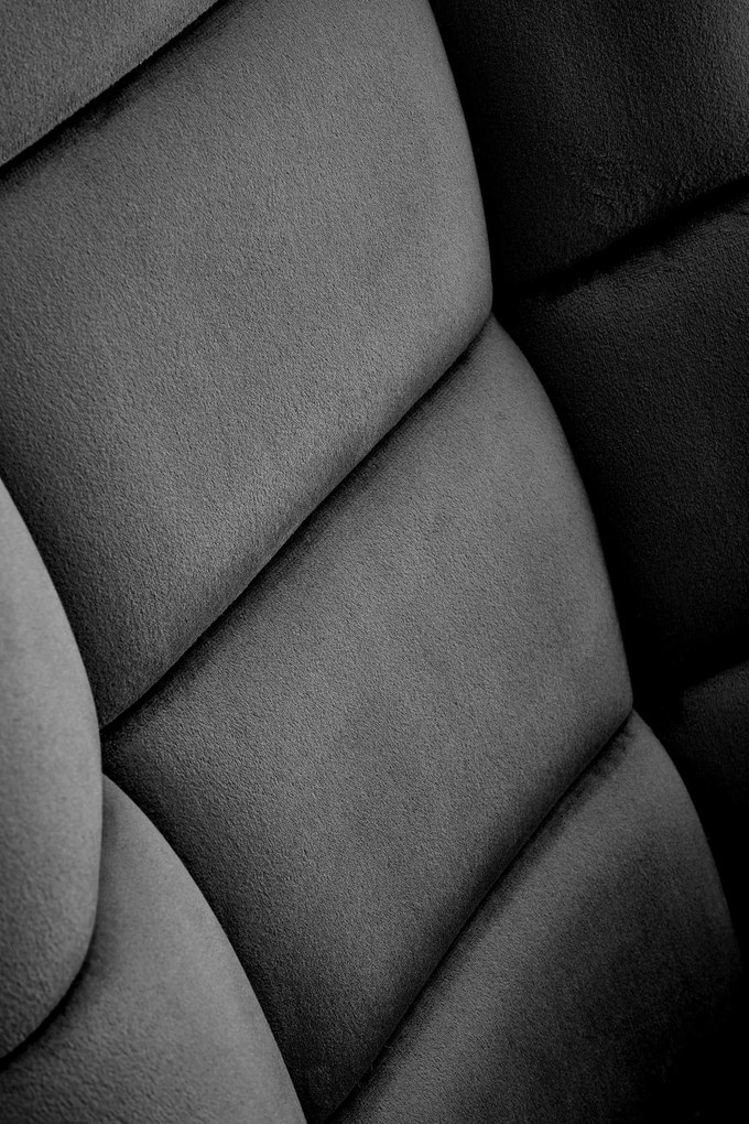 Fotel bujany, czarny, welur, na płozach BAZALTO