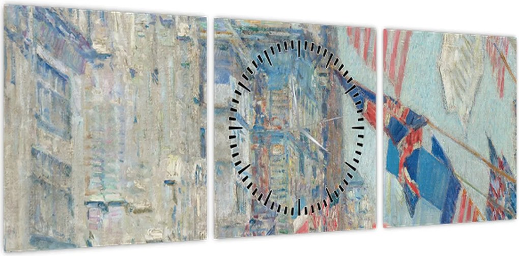 Obraz - Childe Hassam, Allies day, reprodukcje (z zegarem) (90x30 cm)