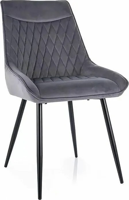 Krzesło tapicerowane AGAT VELVET szare