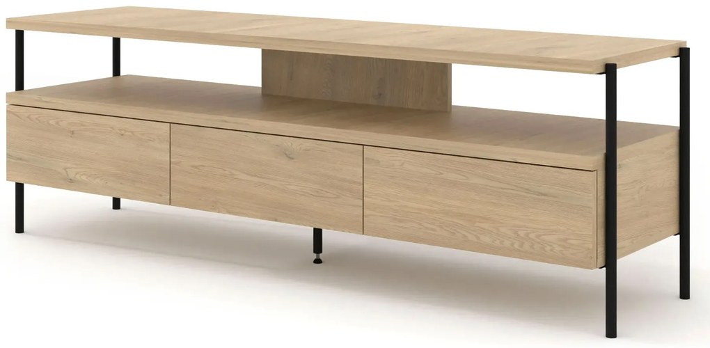 Minimalistyczna szafka RTV na nóżkach dąb cremona H0-T54