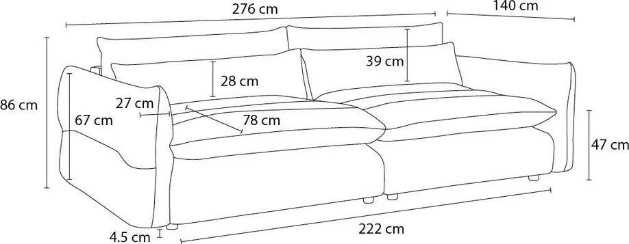 Biała sofa z tkaniny szenilowej 276 cm Neil – Bobochic Paris