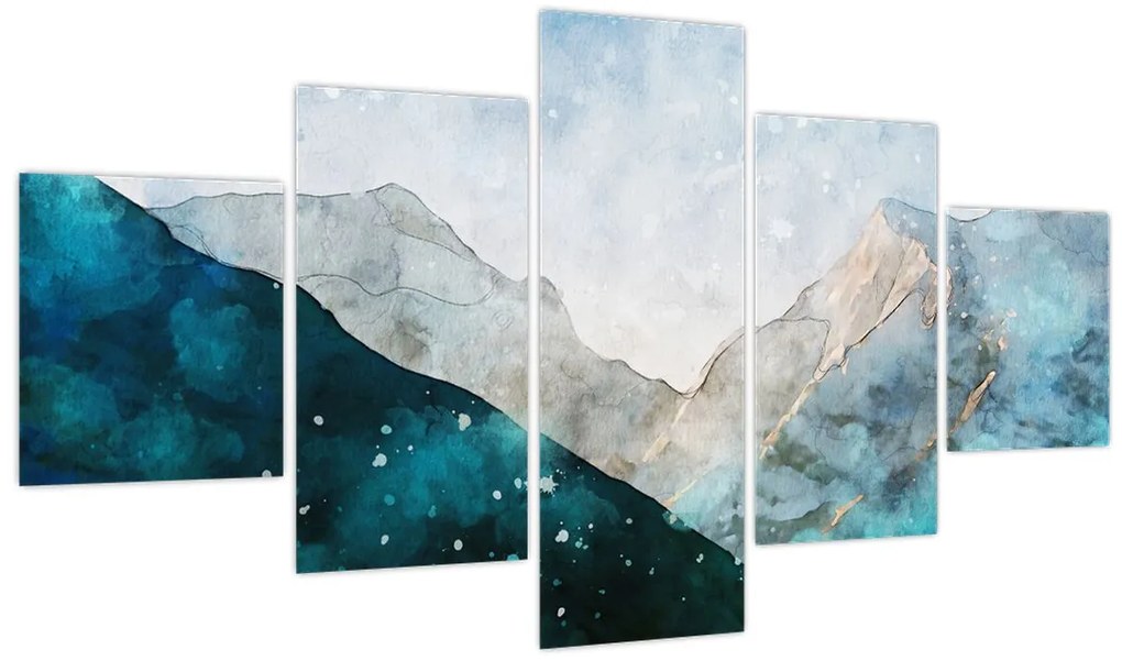 Obraz - Rysunek gór (125x70 cm)
