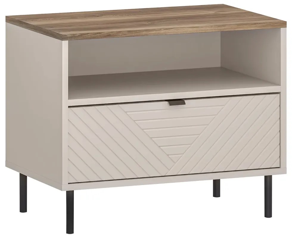 Szafka nocna EYCO 1S, kaszmir/dąb castello