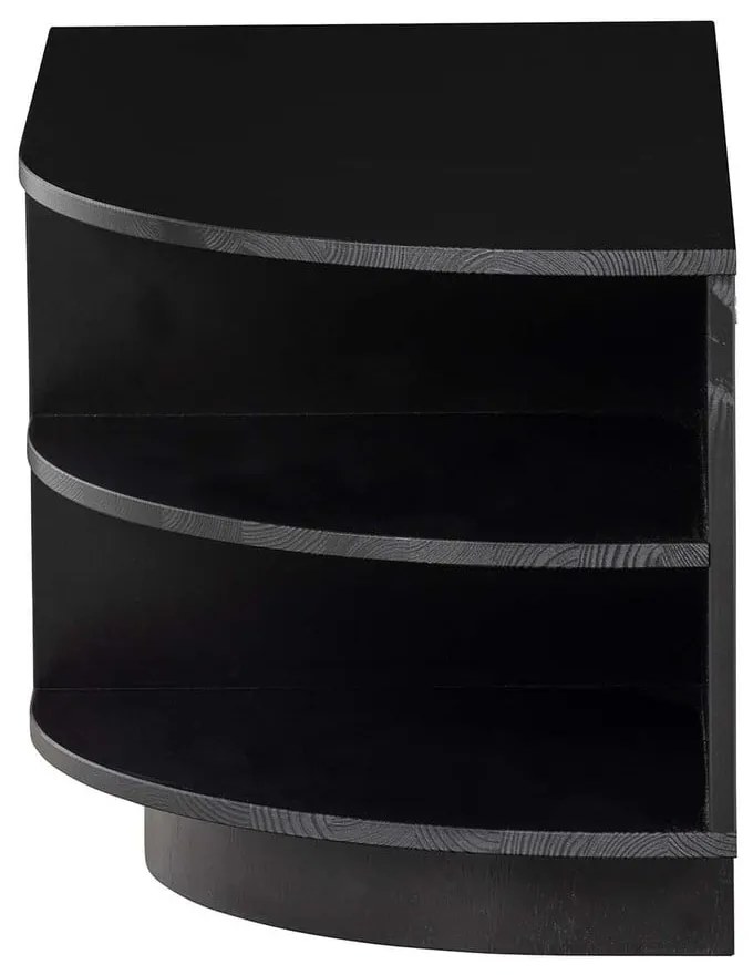 Czarna modułowa szafka pod TV z litego drewna sosnowego 78x40 cm Finca – WOOOD