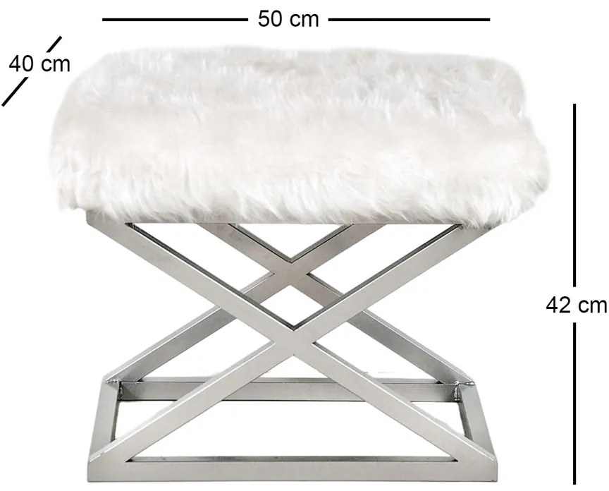 Stołek Capraz Plush White