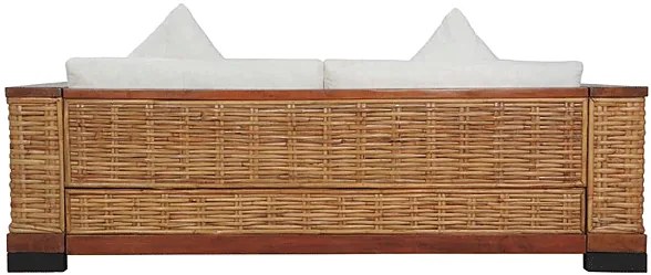 Sofa trzyosobowa - rattan + brąz D0-T97