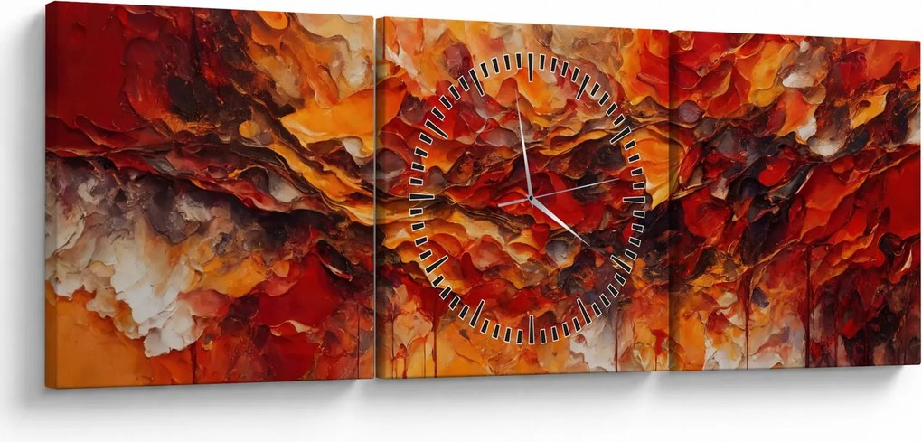 Obraz - Abstrakcja (z zegarem) (90x30 cm)