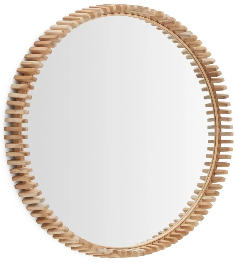 Lustro ścienne z drewnianą ramą ø 80 cm Polke – Kave Home