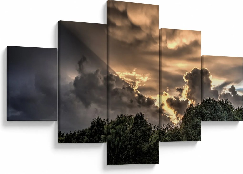 Obraz chmur i lasu (125x70 cm)