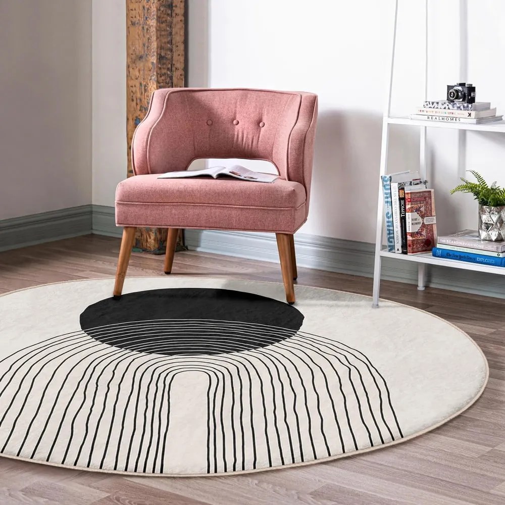 Kremowy okrągły dywan odpowiedni do prania ø 120 cm Comfort – Mila Home