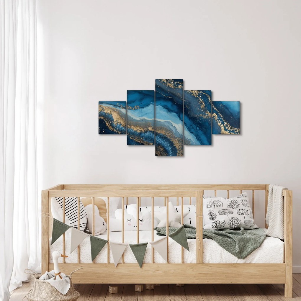 Obraz - Niebieska marmurowa abstrakcja (125x70 cm)