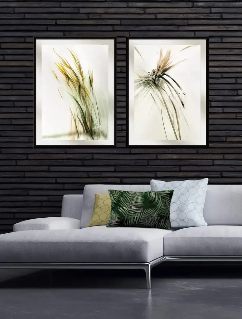 Elegancki obraz traw do wnętrz w stylu japandi i modern organic Trawy, Seria Ulotna