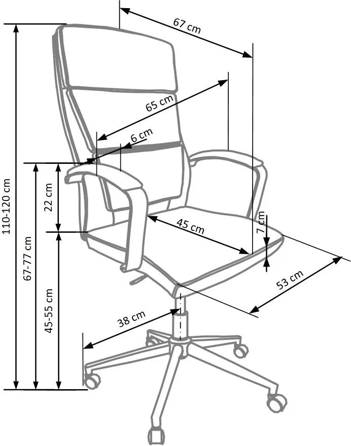 Biały fotel biurowy Aurelius Halmar