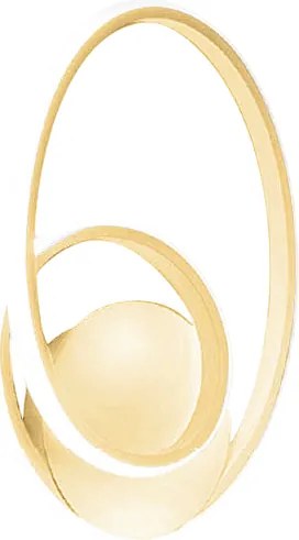 Diva - Kinkiet szczotkowany złoty 20W, ciepłe światło 3000K, IP20 - Nowoczesny design, kinkiet LED, zintegrowany LED 37x29