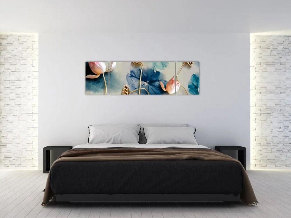 Obraz z kwiatami (170x50 cm)