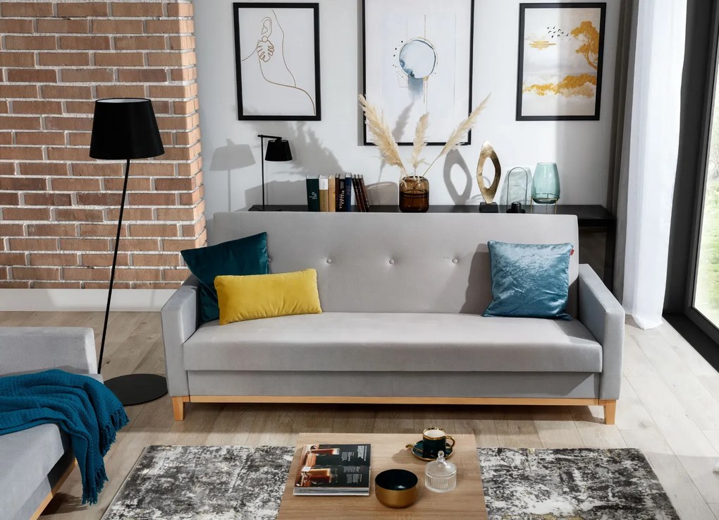 Sofa rozkładana z funkcją spania SELENE VELVET zielona ELTAP