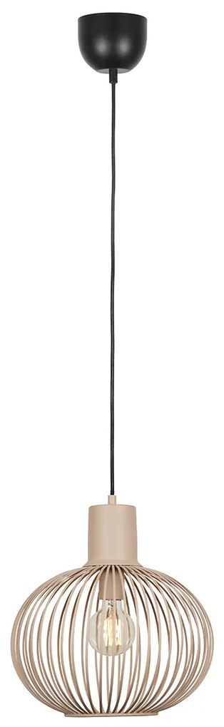 Nowoczesna lampa wisząca z drutu czarna z beżowym kolorem 33 cm - Gila