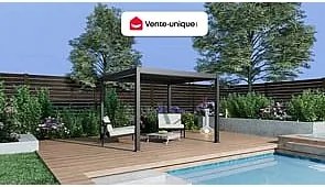 Pergola bioklimatyczna wolnostojąca z otwieranym dachem - 9 m² - antracytowy - AMALFI