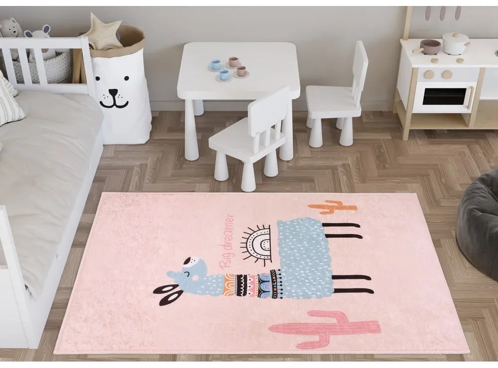 Różowy dywan dziecięcy odpowiedni do prania 120x180 cm Big Dreamer Camel – Vitaus