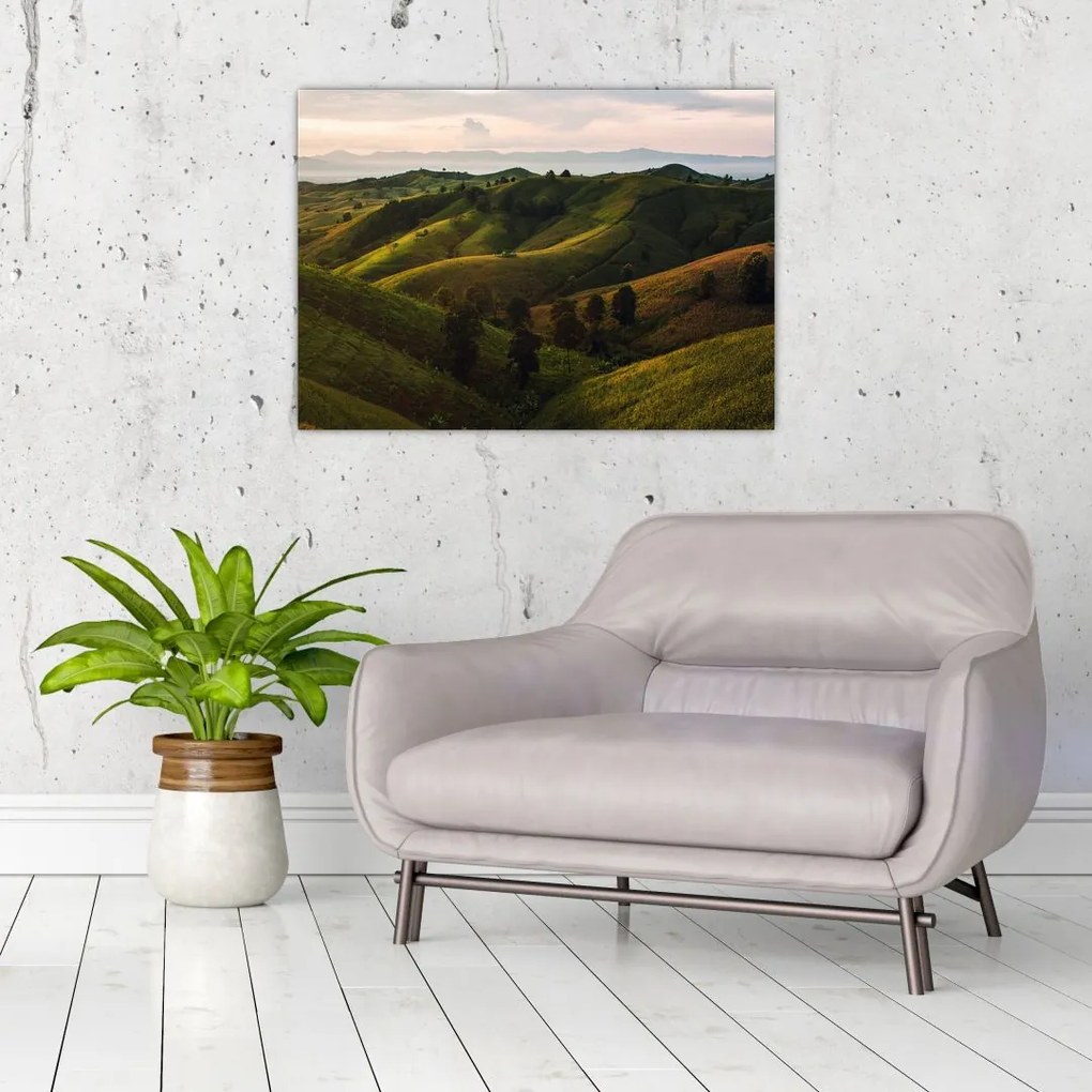 Obraz na szkle - Widok na tajskie wzgórza (70x50 cm)