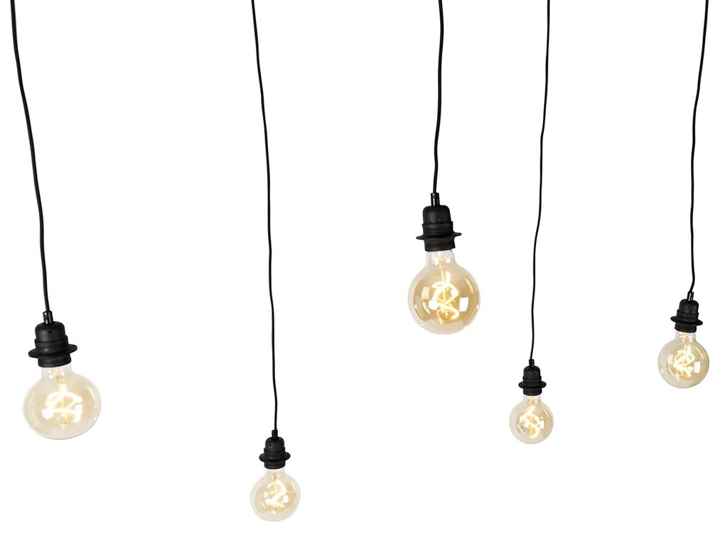 Industrialna lampa wisząca czarna 5-świateł - Cava Nowoczesny Oswietlenie wewnetrzne