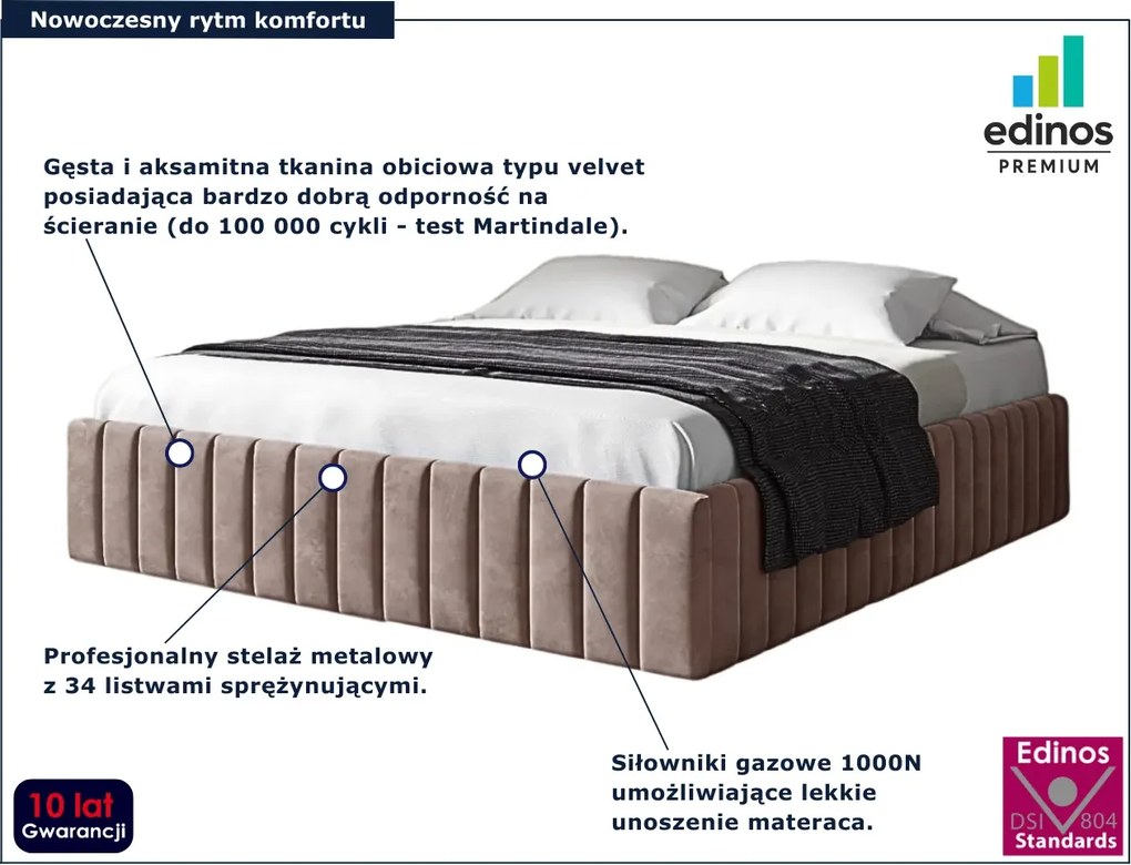 Różowe nowoczesne łóżko welurowe 5 rozmiarów S1-T93