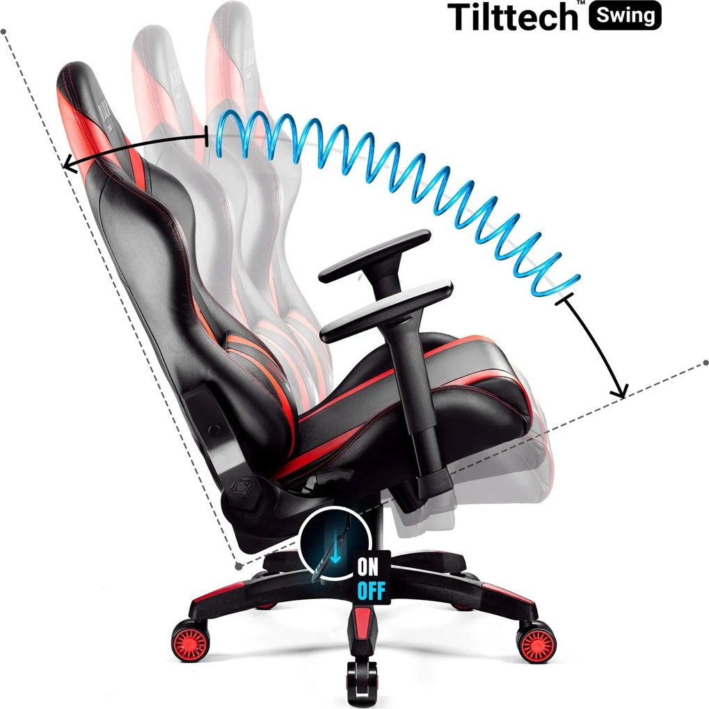 Fotel gamingowy dla młodzieży Diablo X-Horn 2.0 Small Size, kolor czarno-czerwony