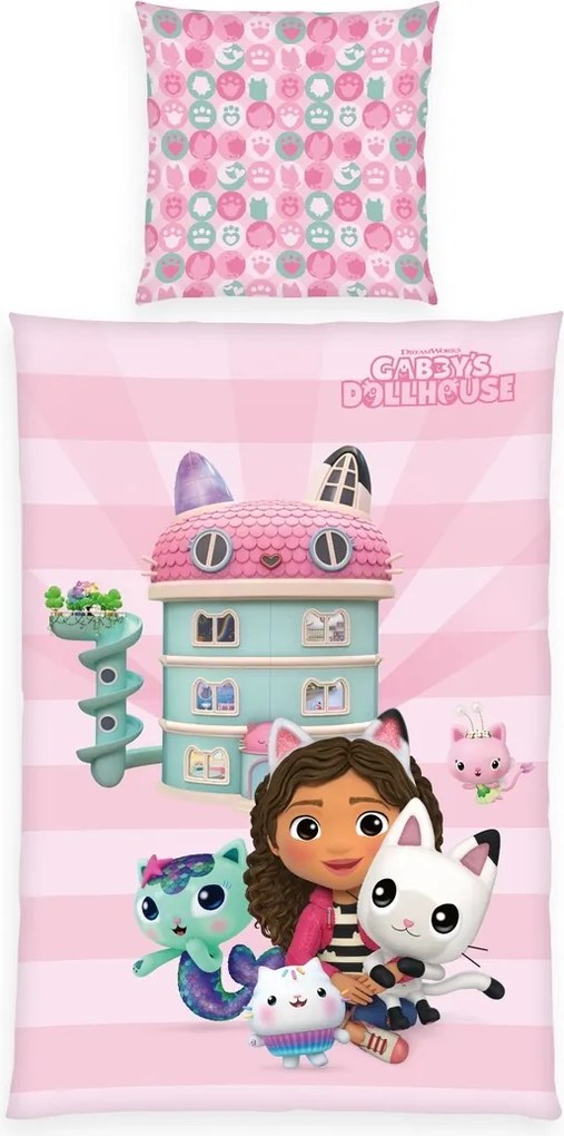 Herding Bawełniana pościel Gabby's Dollhouse, 135 x 200 cm, 80 x 80 cm