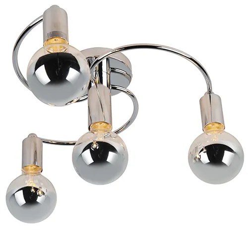 Lampa sufitowa art deco chrom 4-światłowa - Facil ArtDeco Oswietlenie wewnetrzne