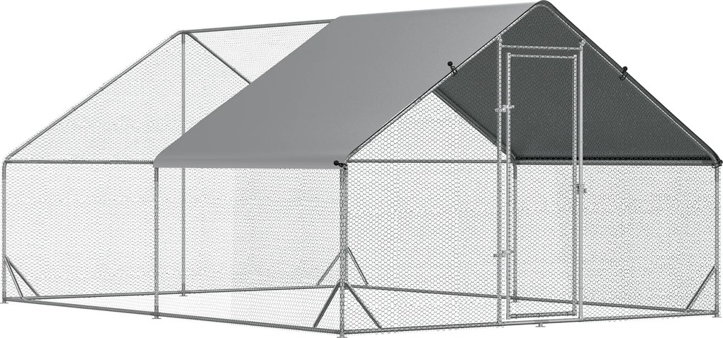 PawHut PewHut XXL kurnik zewnętrzny z kloszem stalowym 3 x 4 x 2 m