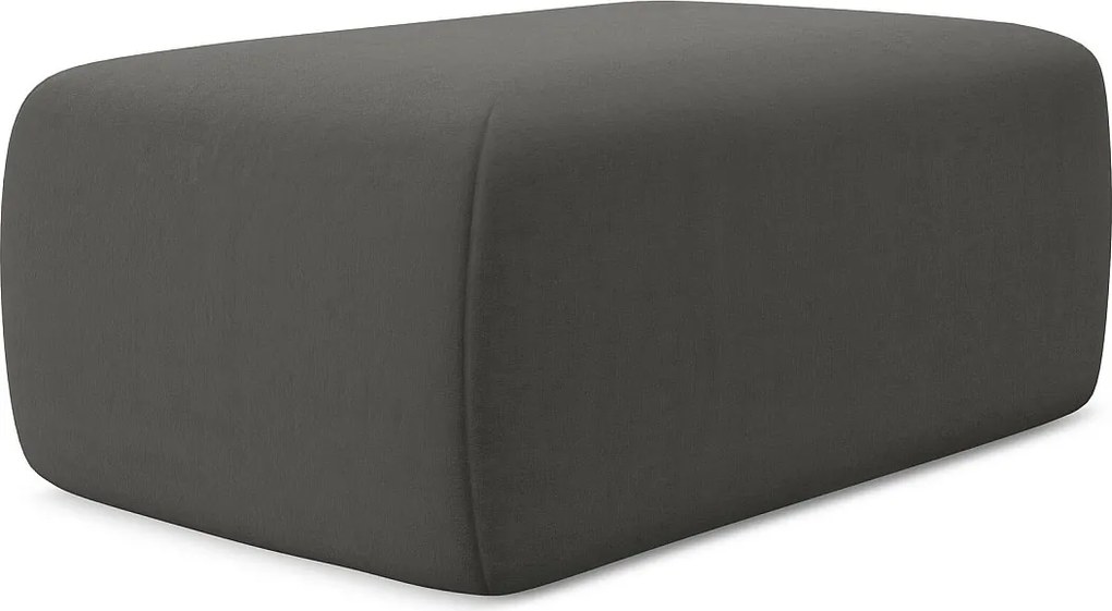 Pufa - z tkaniny welwetowej - stalowy - KAPUA